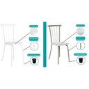 Ver imagem 5 de Kit 6 Cadeiras de Cozinha 154 Aço 6 Uni Prata/courano Preto - Carraro