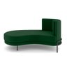 Sofá Chaise Lado Esquerdo Downey Sala de Estar Veludo Verde G15 - Gran Belo - 6