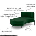 Ver imagem 3 de Sofá Chaise Lado Esquerdo Downey Sala de Estar Veludo Verde G15 - Gran Belo