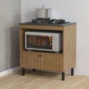 Ver imagem 1 de Balcão de Cozinha Multiuso 75x83,4cm 1 Porta e Nicho Branco Bl3315 Amêndoa