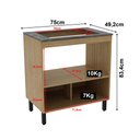 Ver imagem 3 de Balcão de Cozinha Multiuso 75x83,4cm 1 Porta e Nicho Branco Bl3315 Amêndoa