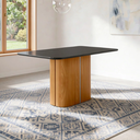 Ver imagem 1 de Mesa de Jantar 6 Lugares Retangular 160cm Tampo Vidro Verbena N01 Ypê Preto - Lyam Decor