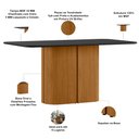 Ver imagem 3 de Mesa de Jantar 6 Lugares Retangular 160cm Tampo Vidro Verbena N01 Ypê Preto - Lyam Decor