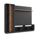 Ver imagem 4 de Estante para TV e Home Theater até 65 Polegadas com LED 220CMX183CM Grafite/Freijó