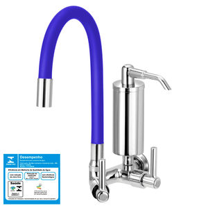 Torneira Gourmet Colors Azul Filtro Cozinha Parede C51
