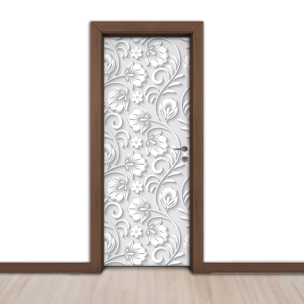 Adesivo de Porta - Floral 3D 5 - 83x213