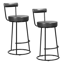 Kit 2 Banqueta Fixa Alta Bar Gourmet Bistro Miami Preto - 1