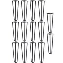 Ver imagem 1 de Kit 14 Pés de Metal 25 CM Hairpin Legs Mesas de Centro Puffs Preto