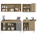 Ver imagem 6 de Armário de Cozinha Modulado de Canto Esquerdo 4 Peças Cp50 Balcão com Tampo Castanho/cinza - Lumil L