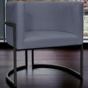 Ver imagem 2 de Poltrona Decorativa para Recepção Luna Suede Base de Ferro Preto