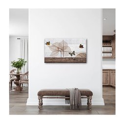 Quadro Animais Borboletas Lineares C/ Moldura Prata e Vidro:90 X 60 Cm - 2