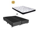 Ver imagem 1 de Cama Box Queen Colchão Mola Ensacada Belos Sonhos + Box Sintético 70x158x198:Cinza