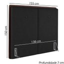 Ver imagem 4 de Cabeceira Casal 138 cm Lizz Veludo Preto Soon