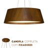 Lustre Pendente Cônico Oval Madeira Imbuia - 80 cm - 4