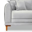 Ver imagem 6 de Sofá Living 2 Lugares 1,80m Livia Veludo Preto Pés de Madeira - Pallazio
