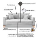 Ver imagem 7 de Sofá Living 2 Lugares 1,80m Livia Veludo Preto Pés de Madeira - Pallazio