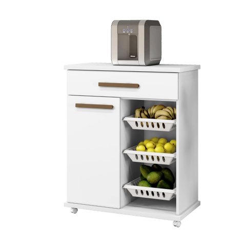 Armário de Cozinha com Fruteira Goiânia Arte Móveis:branco