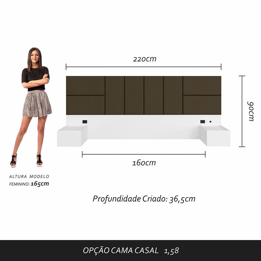 Cabeceira Suspensa Cama Queen com Led Malibu - M. Arapongas - 4