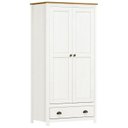 Ver imagem 5 de Conjunto 3 Peças Escrivaninha + Armário 2 Portas Gaveteiro 3 Gavetas 100% Madeira Maciça - Topázio Branco Freijó