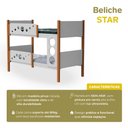 Ver imagem 3 de Beliche Solteiro Star Infantil MDF com 2 Colchões + Lousa Mágica - Branco Mel