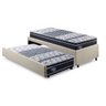 Bicama Box Solteiro Linho Bege 88x188 com 2 Colchões Gransleep Verticoil Ecoflex - 1