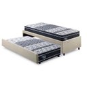 Ver imagem 1 de Bicama Box Solteiro Linho Bege 88x188 com 2 Colchões Gransleep Verticoil Ecoflex