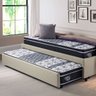 Bicama Box Solteiro Linho Bege 88x188 com 2 Colchões Gransleep Verticoil Ecoflex - 3