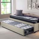 Ver imagem 3 de Bicama Box Solteiro Linho Bege 88x188 com 2 Colchões Gransleep Verticoil Ecoflex