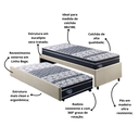 Ver imagem 5 de Bicama Box Solteiro Linho Bege 88x188 com 2 Colchões Gransleep Verticoil Ecoflex