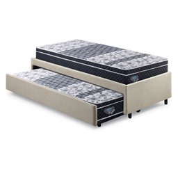Bicama Box Solteiro Linho Bege 88x188 com 2 Colchões Gransleep Verticoil Ecoflex - 10