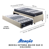 Bicama Box Solteiro Linho Bege 88x188 com 2 Colchões Gransleep Verticoil Ecoflex - 2