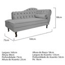 Ver imagem 5 de Diva Recamier Diana 160cm Lado Esquerdo Corano - Doce Sonho Móveis ML/R1/DIANA/160/E/C Cinza