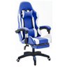 Cadeira Gamer Giratória Com Apoio de Pé Kelter Azul e Branca V7006x - 2