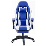 Cadeira Gamer Giratória Com Apoio de Pé Kelter Azul e Branca V7006x - 6