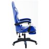 Cadeira Gamer Giratória Com Apoio de Pé Kelter Azul e Branca V7006x - 3
