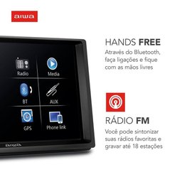 Car Áudio Central Multimídia, Aiwa, Tela 7" Hd, Bluetooth, Espelhamento 2din Aws-ca-dd-01 Bivolt . - 5