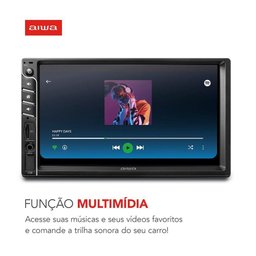 Car Áudio Central Multimídia, Aiwa, Tela 7" Hd, Bluetooth, Espelhamento 2din Aws-ca-dd-01 Bivolt . - 2