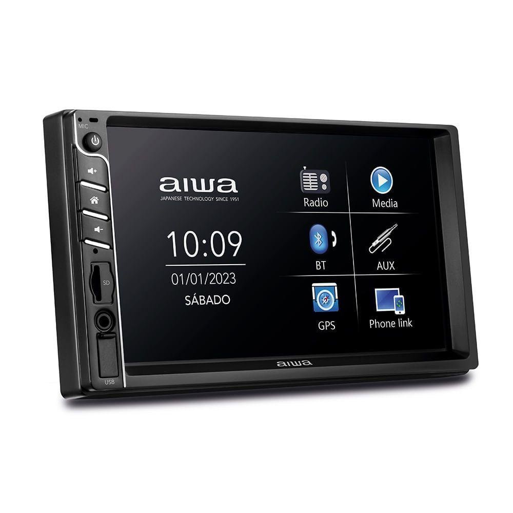 Car Áudio Central Multimídia, Aiwa, Tela 7" Hd, Bluetooth, Espelhamento 2din Aws-ca-dd-01 Bivolt .