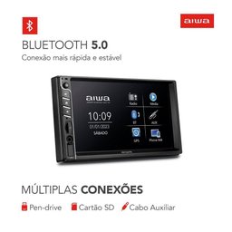 Car Áudio Central Multimídia, Aiwa, Tela 7" Hd, Bluetooth, Espelhamento 2din Aws-ca-dd-01 Bivolt . - 10