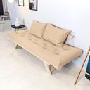 Ver imagem 5 de Sofá Japão Futon Sarja Impermeável Bege em Madeira Maciça