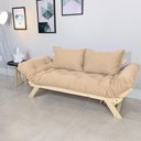 Ver imagem 4 de Sofá Japão Futon Sarja Impermeável Bege em Madeira Maciça