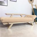 Ver imagem 2 de Sofá Japão Futon Sarja Impermeável Bege em Madeira Maciça