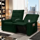 Ver imagem 2 de Poltrona do Papai Reclinável Cinema 2 Lugares Manual Baú Usb Haifa F05 Veludo Verde e - Lyam Decor