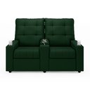Ver imagem 3 de Poltrona do Papai Reclinável Cinema 2 Lugares Manual Baú Usb Haifa F05 Veludo Verde e - Lyam Decor