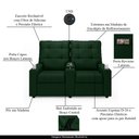 Ver imagem 4 de Poltrona do Papai Reclinável Cinema 2 Lugares Manual Baú Usb Haifa F05 Veludo Verde e - Lyam Decor