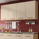 Ver imagem 3 de Armário de Cozinha Fortaleza 3 Portas 3 Gavetas MDF-MDP 157cm Amêndoa Off White Milani