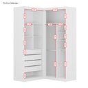 Ver imagem 5 de Guarda-Roupa de Canto 4 Portas 4 Gavetas Tuim Yescasa