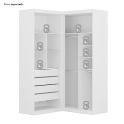 Guarda-Roupa de Canto 4 Portas 4 Gavetas Tuim Yescasa - 5