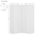 Ver imagem 3 de Guarda-Roupa de Canto 4 Portas 4 Gavetas Tuim Yescasa Branco/Fosco Liso
