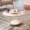 Ver imagem 1 de Mesa de Centro Redonda Tampo de Vidro Mindy H01 Off White - Mpozenato